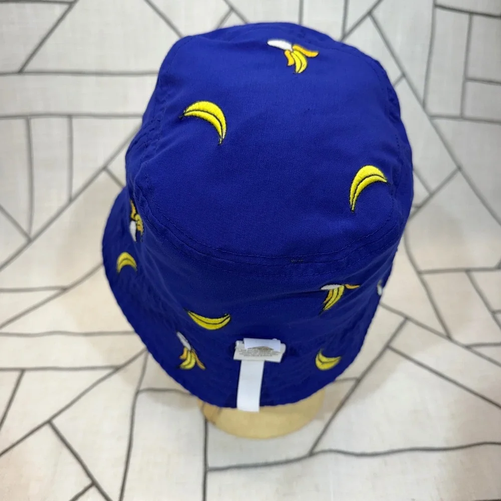 Hanna Andersson Reversible Bucket Hat Small Blue Green‎ Banana Dinosaur Print
